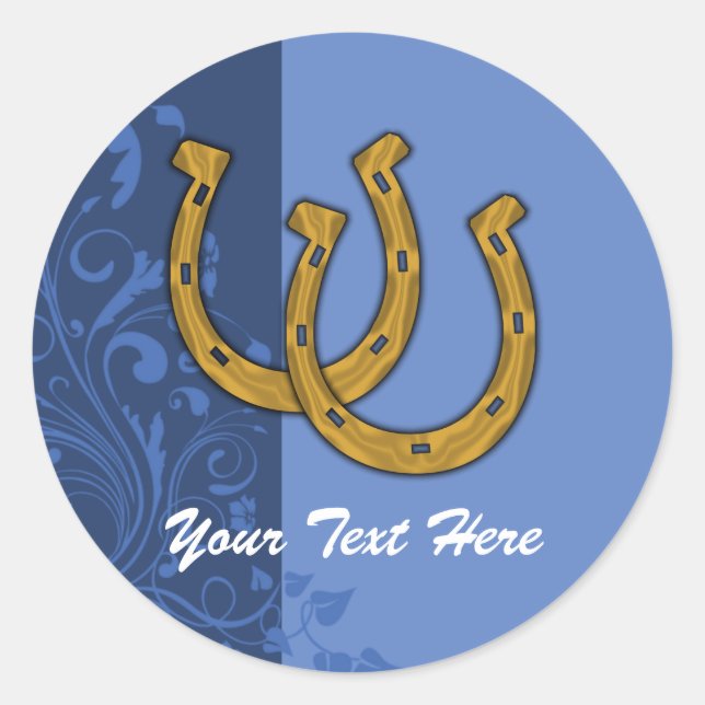 Pegatina Redonda Pegatinas - Floral de herradura afortunada (Anverso)