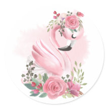 Pegatinas Floral Flamingo