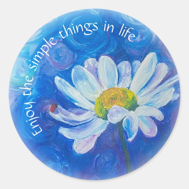 Pegatina Redonda pegatinas florales de "Ladybug Serenade" (Anverso)