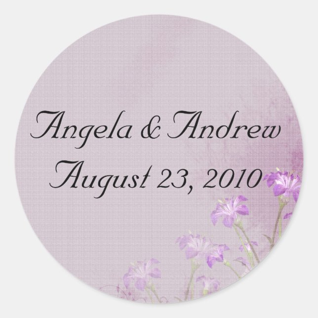 Pegatina Redonda Pegatinas Florales de Lavender (Anverso)