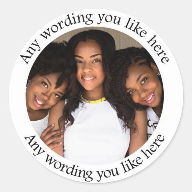 Pegatina Redonda Pegatinas fotográficos de la fiesta del cumpleaños (Anverso)