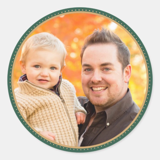 Pegatina Redonda Pegatinas fotográficos de vacaciones verdes (Anverso)