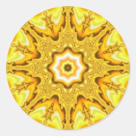 Pegatina Redonda Pegatinas Fractal Gold Star