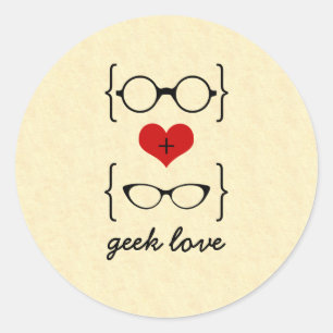 Pegatina Redonda Pegatinas Geeky Glasses