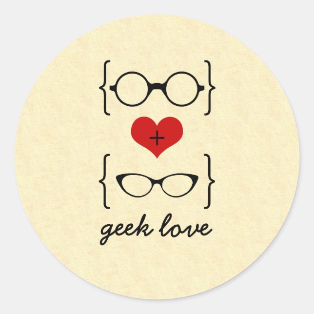 Pegatina Redonda Pegatinas Geeky Glasses (Anverso)