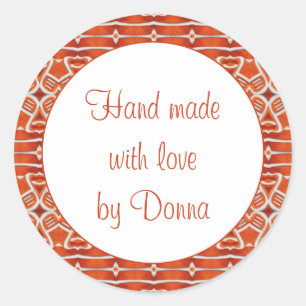 Pegatina Redonda Pegatinas GINGERBREAD 1.5" Ronda "mano hecha"