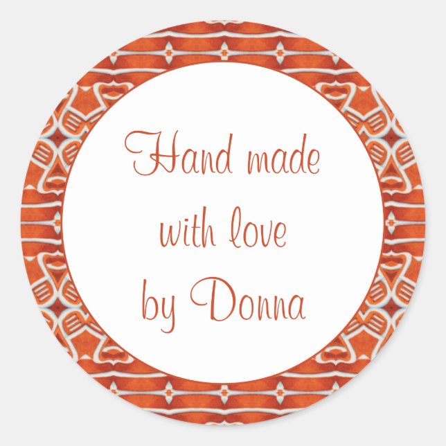 Pegatina Redonda Pegatinas GINGERBREAD 1.5" Ronda "mano hecha" (Anverso)