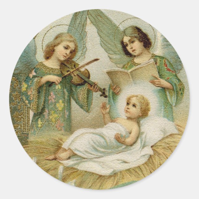 Pegatina Redonda Pegatinas: Gloria en Excelsis Deo (Anverso)