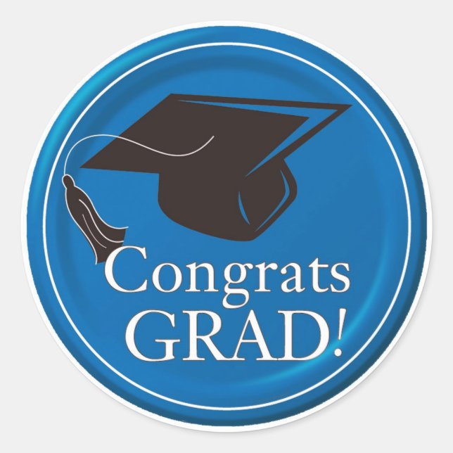 Pegatina Redonda Pegatinas/gorra de graduación/Grado de felicitacio (Anverso)