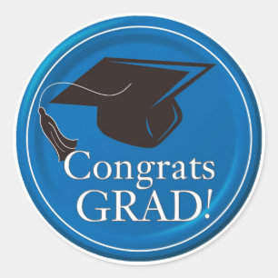 Pegatina Redonda Pegatinas/gorra de graduación/Grado de felicitacio