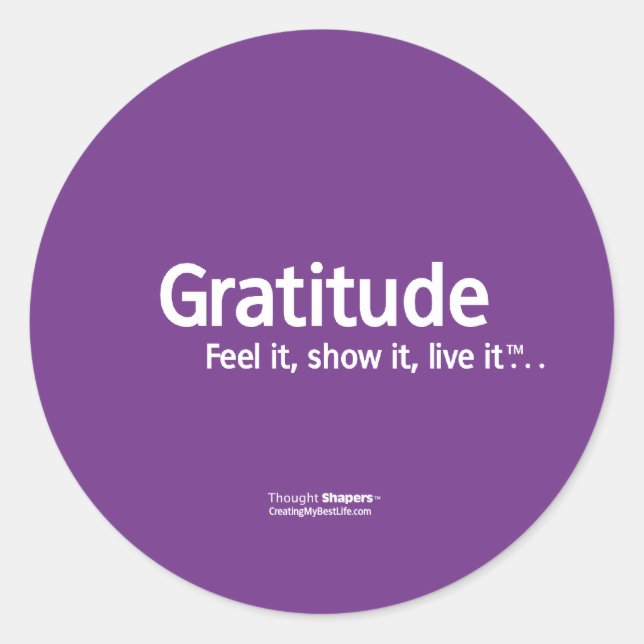 Pegatina Redonda Pegatinas Gratitude Thought Shapers™ (Anverso)
