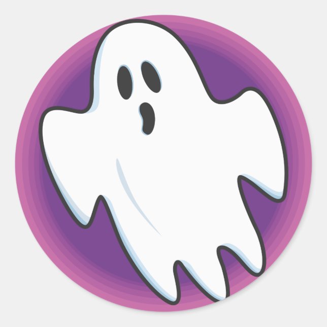 Pegatina Redonda Pegatinas Groovy Ghost (Anverso)