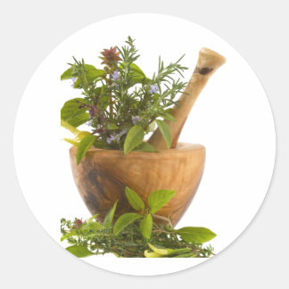 Pegatina Redonda Pegatinas—Hierbas