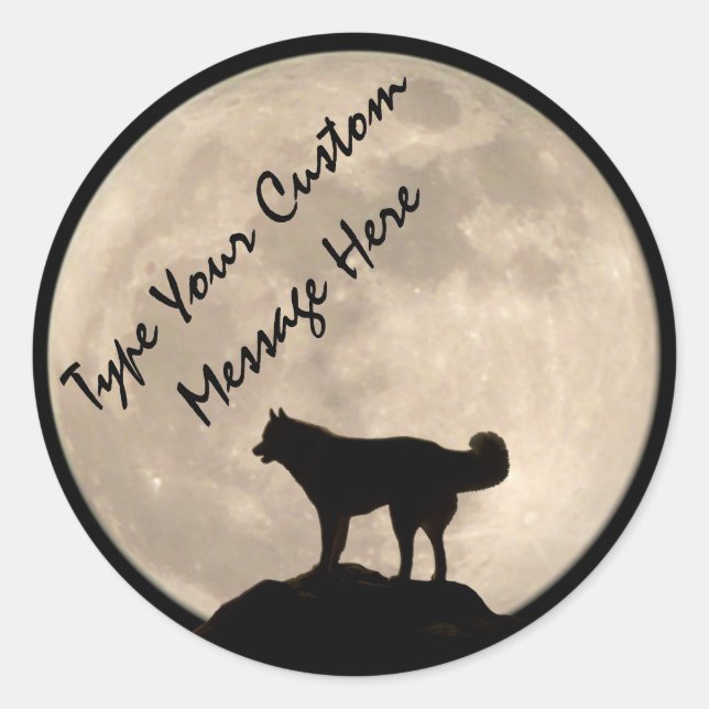 Pegatina Redonda Pegatinas Husky Pegatinas Siberian Husky Malamute (Anverso)