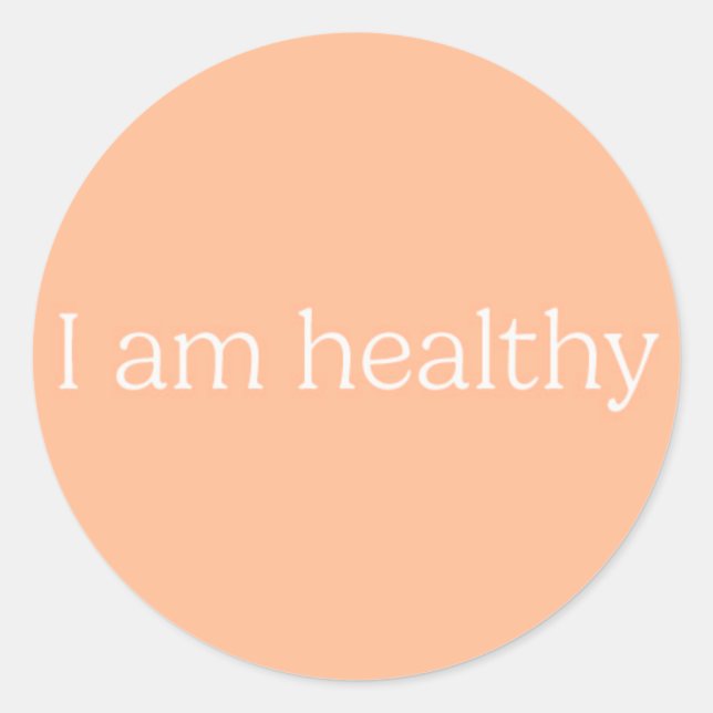 Pegatina Redonda Pegatinas I am healthy (Anverso)