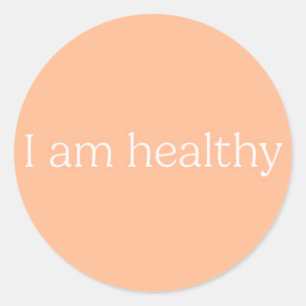 Pegatina Redonda Pegatinas I am healthy