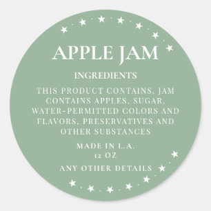 Pegatina Redonda Pegatinas Ingredientes Ingredientes para Pequeñas 