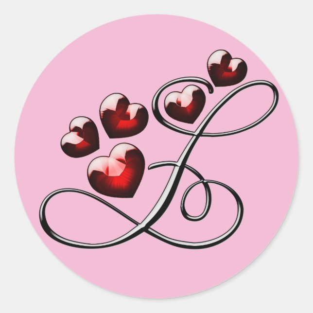 Pegatina Redonda pegatinas iniciales de L monograma (Anverso)