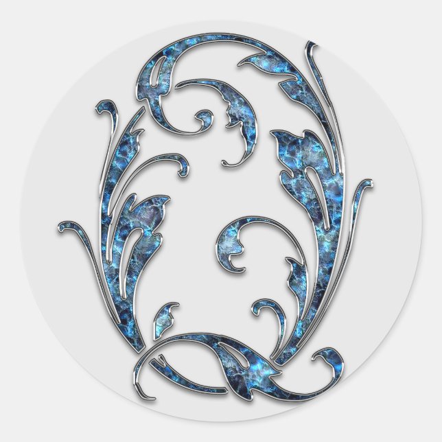 Pegatina Redonda pegatinas iniciales de Q en monograma (Anverso)