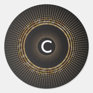 Pegatina Redonda Pegatinas iniciales del glamour de la Moda de los 