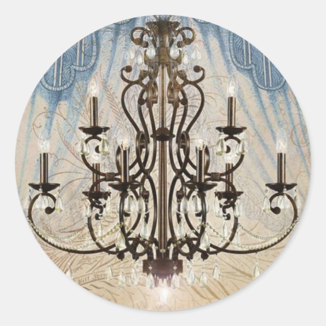 Pegatina Redonda Pegatinas inspirados en Francia de Tres Modas (Anverso)