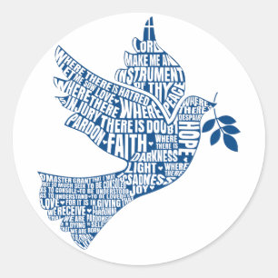 Pegatina Redonda Pegatinas: Instrumentos de la paz (St Francis)
