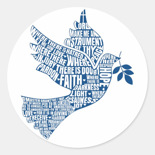 Pegatina Redonda Pegatinas: Instrumentos de Paz (San Francisco) (Anverso)