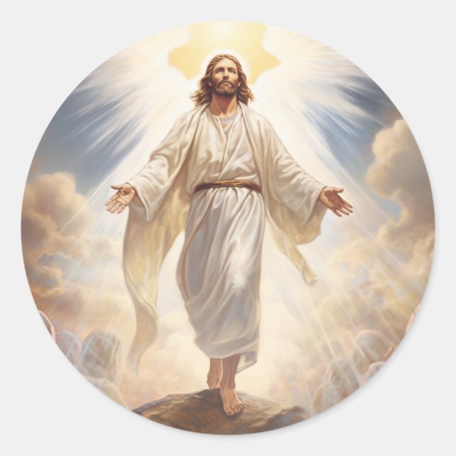Pegatina Redonda Pegatinas Jesús (Anverso)