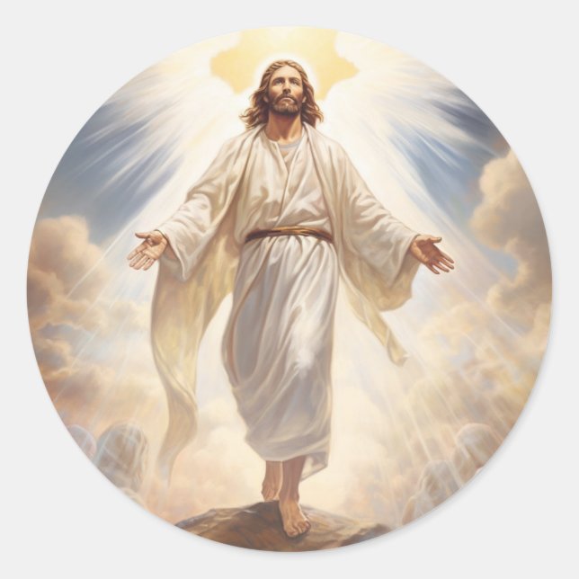 Pegatina Redonda Pegatinas Jesús (Anverso)