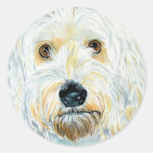 Pegatina Redonda Pegatinas Labradoodle Maggie