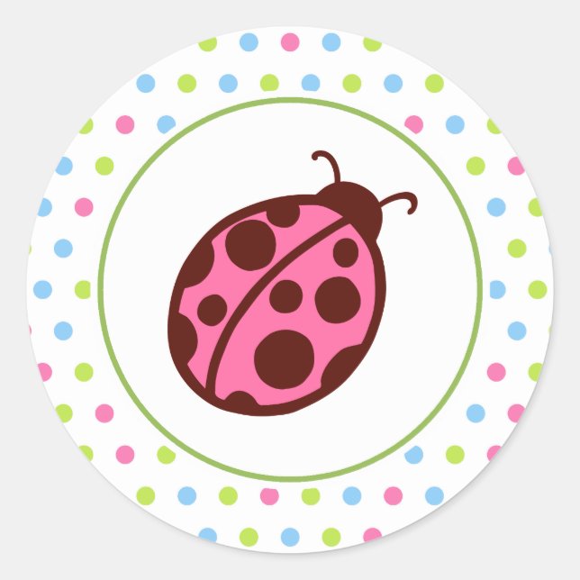 Pegatina Redonda Pegatinas Ladybug (Anverso)
