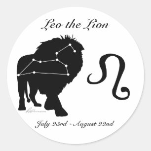 Pegatina Redonda Pegatinas Leo Constellation/Zodiac