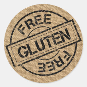 Pegatina Redonda Pegatinas libres de Burlap Gluten