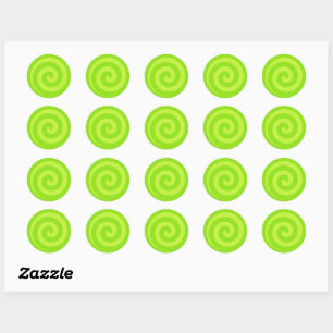 Pegatina Redonda Pegatinas Lime Green Lollipop Swirl Circle
