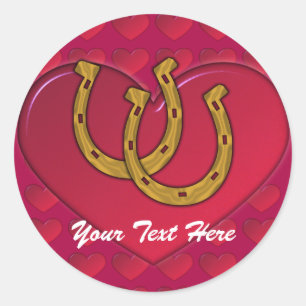 Pegatina Redonda Pegatinas - Lucky Horseshoe Shamrock