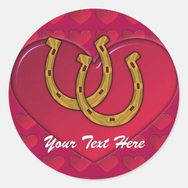 Pegatina Redonda Pegatinas - Lucky Horseshoe Shamrock (Anverso)