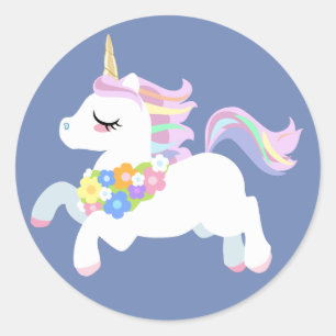 Pegatina Redonda Pegatinas magos de unicornio