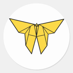 Pegatina Redonda Pegatinas Mariposa Origami