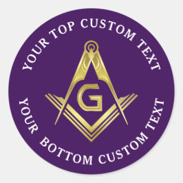 Pegatina Redonda Pegatinas masónicos redondos | Gran Lodge Purple &