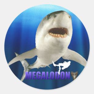 Pegatina Redonda Pegatinas Megalodon