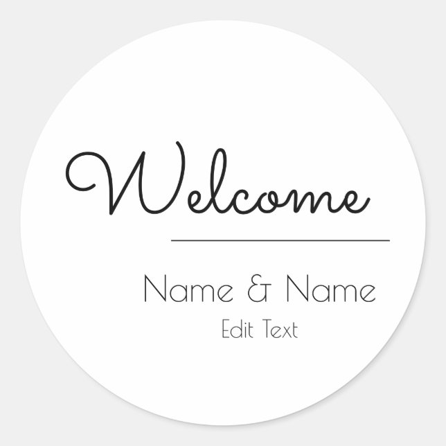 Pegatina Redonda Pegatinas minimalistas, sencillos y bienvenidos (Anverso)