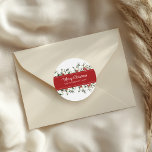 Pegatina Redonda Pegatinas modernos de Mistletoe Merry Christmas Gi<br><div class="desc">Presentando a nuestros Pegatinas de Regalo de Navidad Mistletoe Moderno. Estos pegatinas presentan un diseño moderno de mistletoe,  que le da un toque festivo a sus regalos de vacaciones. Perfecto para sellar sobres o adornar regalos,  estos pegatinas reparten las vacaciones de alegría en estilo!</div>