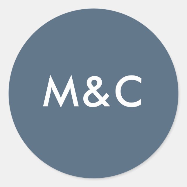 Pegatina Redonda Pegatinas monográficos de boda azul oscuro (Anverso)