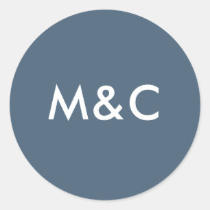 Pegatina Redonda Pegatinas monográficos de boda azul oscuro