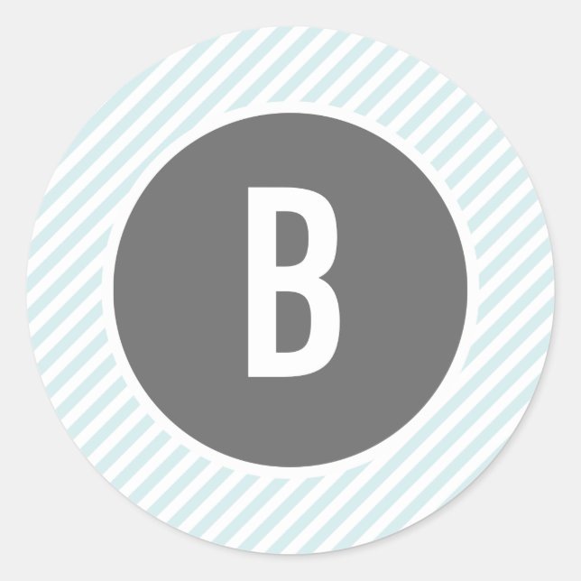 Pegatina Redonda Pegatinas Monográficos de franjas azules (Anverso)