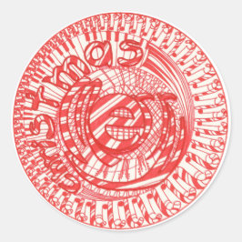 Pegatina Redonda Pegatinas musicales de dulces de Navidad