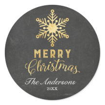 Pegatinas navideñas de copos de nieve de oro