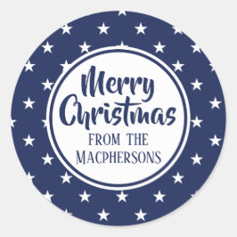 Pegatina Redonda Pegatinas navideñas de las estrellas de la marina