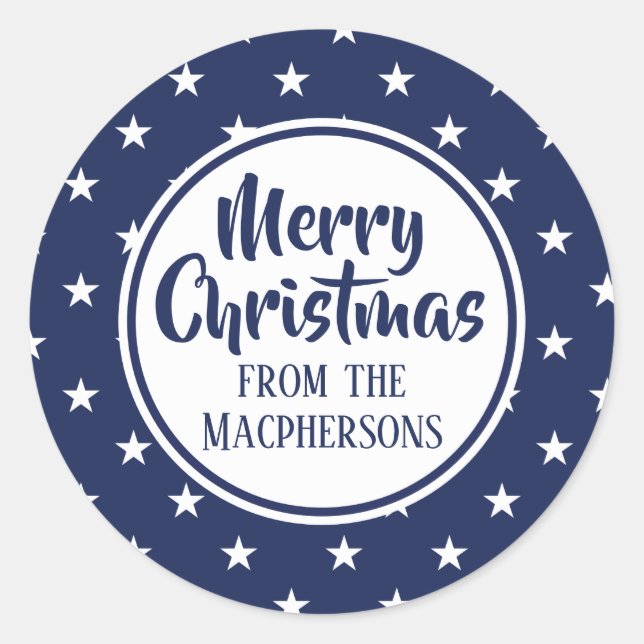 Pegatina Redonda Pegatinas navideñas de las estrellas de la marina (Anverso)
