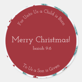 Pegatina Redonda Pegatinas navideñas de Merry Berry Round
